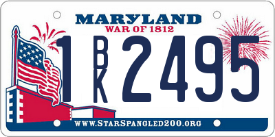 MD license plate 1BK2495