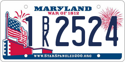 MD license plate 1BK2524