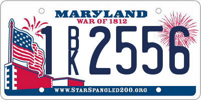 MD license plate 1BK2556
