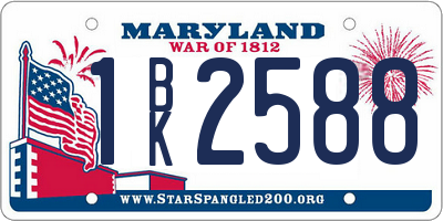 MD license plate 1BK2588
