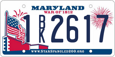 MD license plate 1BK2617
