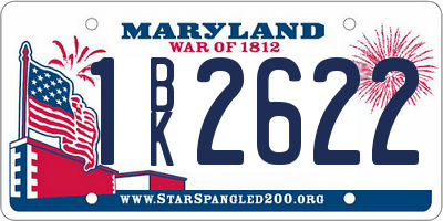MD license plate 1BK2622