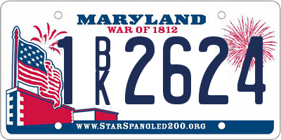 MD license plate 1BK2624