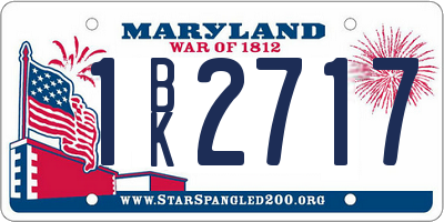 MD license plate 1BK2717