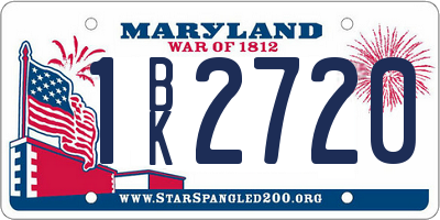 MD license plate 1BK2720