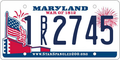 MD license plate 1BK2745