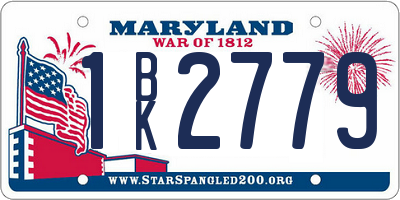MD license plate 1BK2779