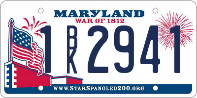 MD license plate 1BK2941