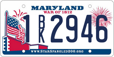 MD license plate 1BK2946