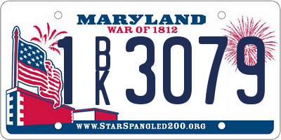 MD license plate 1BK3079