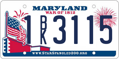 MD license plate 1BK3115