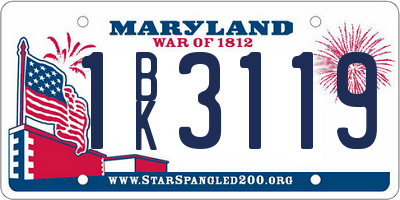 MD license plate 1BK3119
