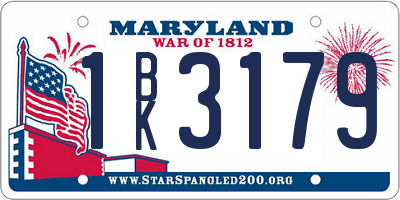 MD license plate 1BK3179