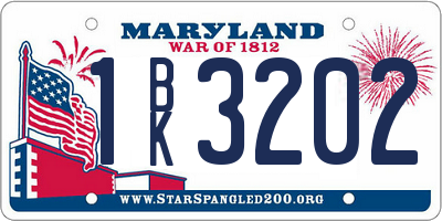 MD license plate 1BK3202