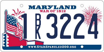 MD license plate 1BK3224