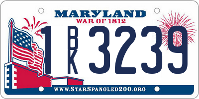 MD license plate 1BK3239