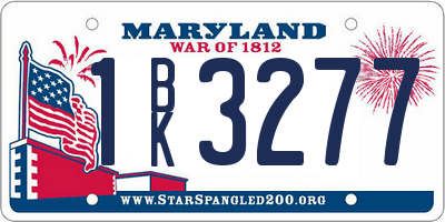 MD license plate 1BK3277