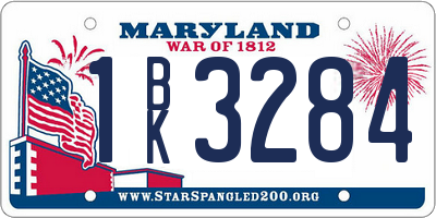 MD license plate 1BK3284
