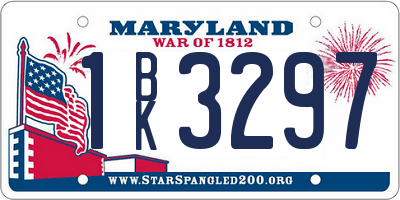 MD license plate 1BK3297