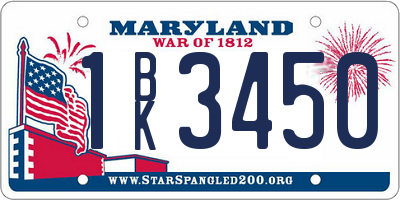 MD license plate 1BK3450