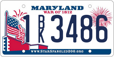 MD license plate 1BK3486