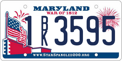 MD license plate 1BK3595