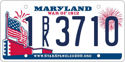 MD license plate 1BK3710