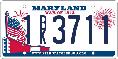 MD license plate 1BK3711