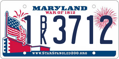 MD license plate 1BK3712