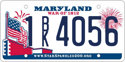 MD license plate 1BK4056