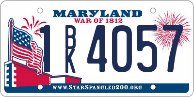 MD license plate 1BK4057