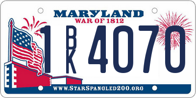 MD license plate 1BK4070