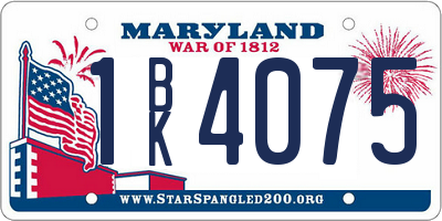 MD license plate 1BK4075