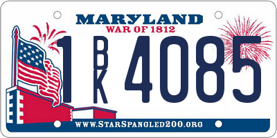 MD license plate 1BK4085
