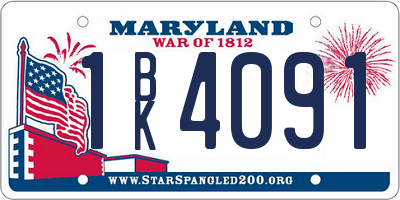 MD license plate 1BK4091