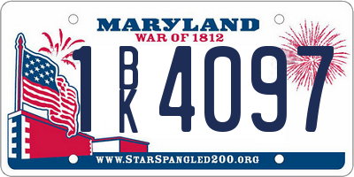 MD license plate 1BK4097