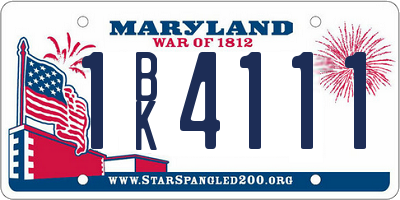 MD license plate 1BK4111