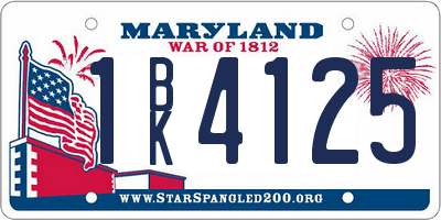 MD license plate 1BK4125