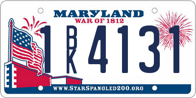 MD license plate 1BK4131