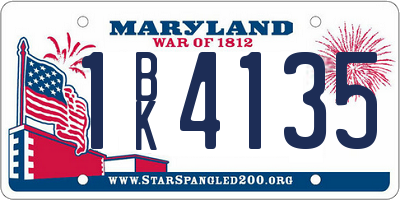 MD license plate 1BK4135