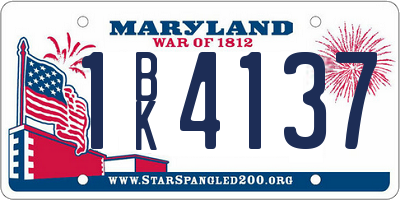 MD license plate 1BK4137