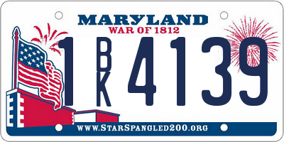 MD license plate 1BK4139