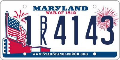 MD license plate 1BK4143