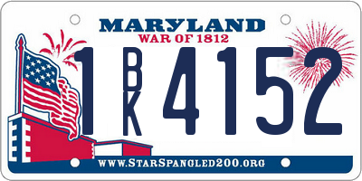 MD license plate 1BK4152