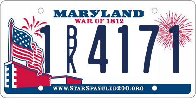 MD license plate 1BK4171