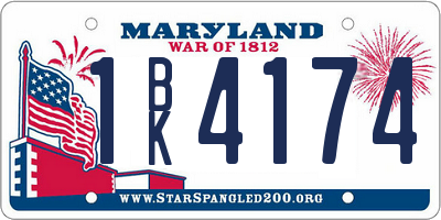 MD license plate 1BK4174