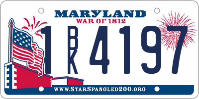 MD license plate 1BK4197