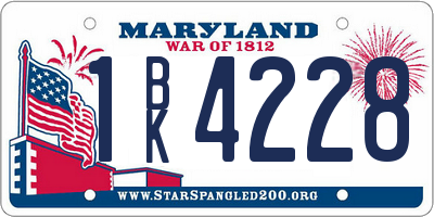 MD license plate 1BK4228