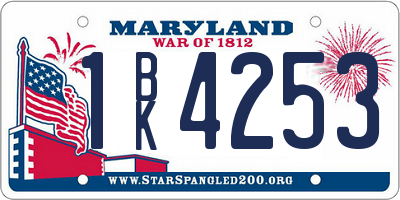 MD license plate 1BK4253