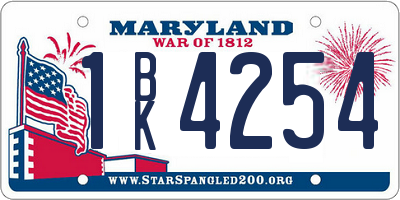 MD license plate 1BK4254